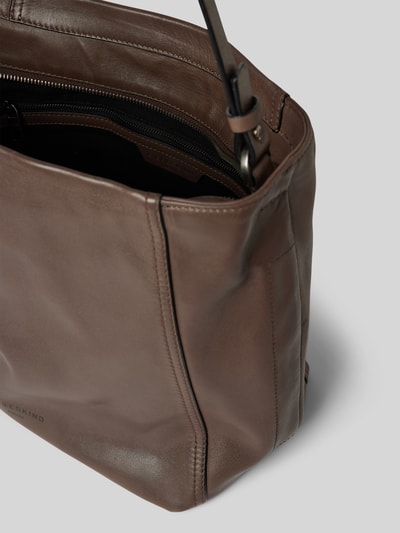 LIEBESKIND BERLIN Handtasche aus Leder mit Label-Detail Modell 'CHUDY' Dunkelbraun 5