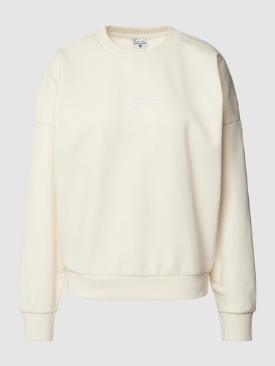 KARL KANI Sweatshirt mit Label-Stitching Modell 'Woven' Offwhite 2