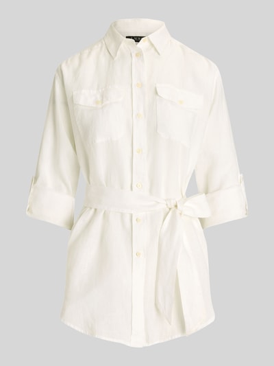 Lauren Ralph Lauren Bluzka koszulowa o kroju relaxed fit z czystego lnu Biały 2