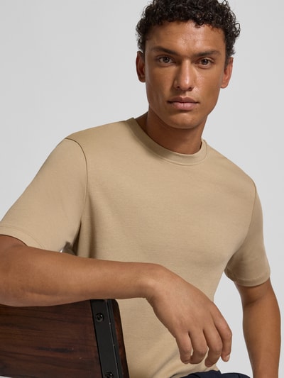 Casual Friday T-shirt van puur katoen, model 'NILO' Beige - 3