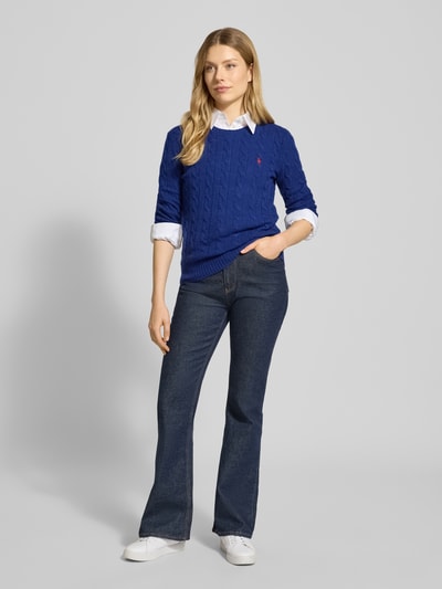 Polo Ralph Lauren Gebreide pullover van een mix van wol en kasjmier, model 'JULIANNA' Donkerblauw - 1