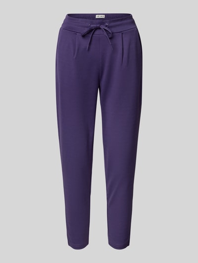 ICHI Joggingbroek met verkorte pasvorm en elastische band Paars - 2