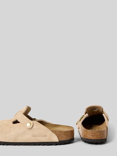 Birkenstock Huisschoenen met reliëflogo, model 'Boston' Zand - 2