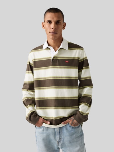 Levi's® Relaxed Fit Poloshirt aus reiner Baumwolle Modell 'RUGBY BRANCO' Mittelbraun 1