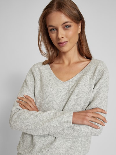 ZABAIONE Strickpullover mit gerippten Abschlüssen Hellgrau 3