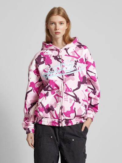 REVIEW Bluza rozpinana z nadrukiem z logo Różowy 4