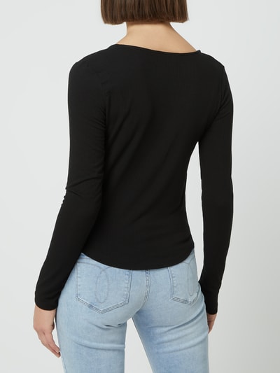 Calvin Klein Jeans Cropped Shirt mit V-Ausschnitt Black 5