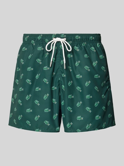 Lacoste Badehose mit Allover-Logo-Muster Dunkelgruen 1