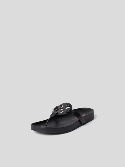 Tory Burch Zehentrenner mit Logo-Motiv Schwarz 2