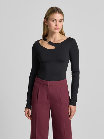 Guess Shirt met lange mouwen en labeldetail Zwart - 4