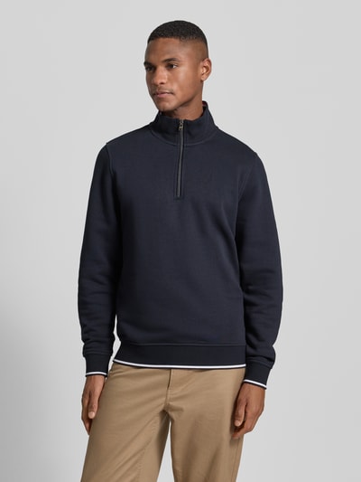 Christian Berg Men Regular Fit Troyer mit elastischen Abschlüssen Marine 4