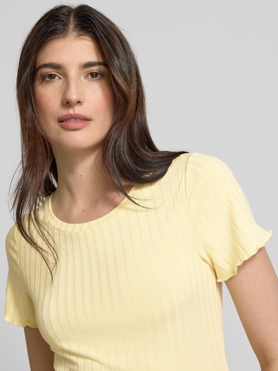 Rich & Royal T-Shirt mit Strukturmuster Hellgelb 3