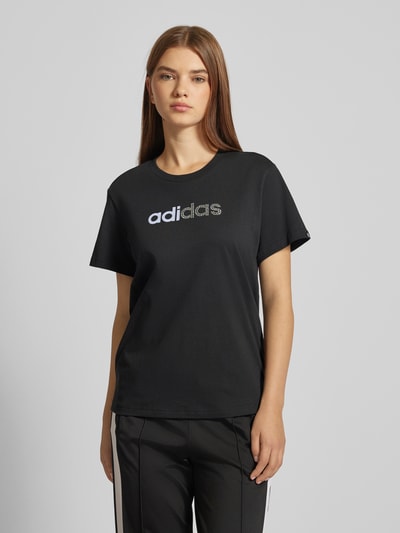 ADIDAS SPORTSWEAR T-shirt z obszyciem kamieniami stras model ‘Holiday’ Czarny 4