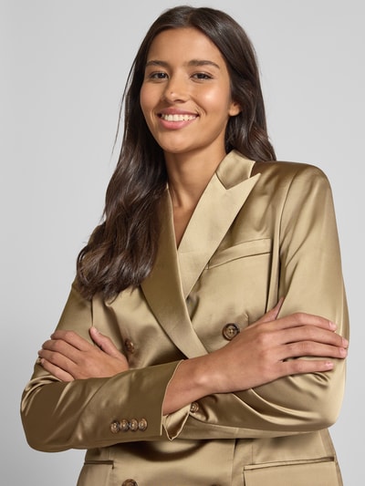 Lauren Ralph Lauren Blazer van satijn met reverskraag, model 'Ryen' Middenbruin - 3