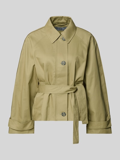 Produktfoto, Trenchcoat mit Bindegürtel und Ärmelriegeln von JAKE*S STUDIO WOMAN aus Reine Baumwolle, Regular-Fit, Knopfleiste, beige Farbe, glatte Textur