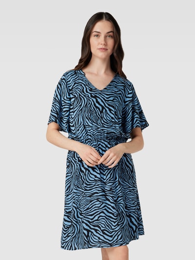 B.Young Knielanges Kleid mit Animal-Print Modell 'Joella' Bleu 4