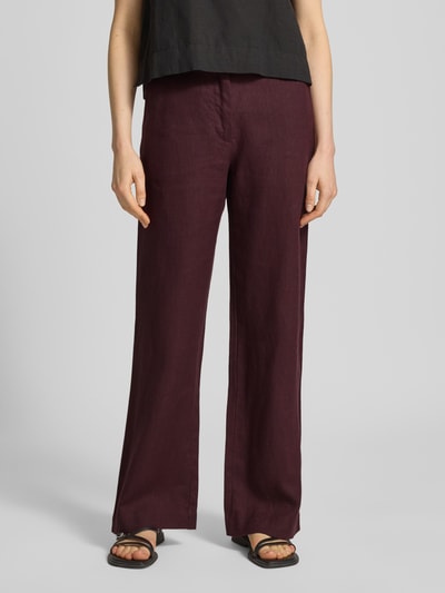 Samsøe Samsøe Leinenhose mit Eingrifftaschen Modell 'SALARA' Bordeaux 4