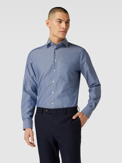OLYMP Modern fit zakelijk overhemd met kentkraag, model 'Global' Marineblauw - 4