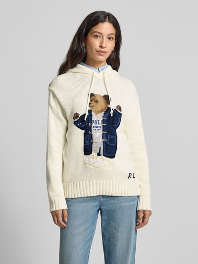 Polo Ralph Lauren Gebreide pullover van puur katoen met capuchon Offwhite - 4