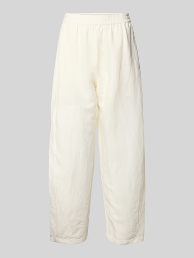 Produktfoto, Regular Fit Barrel Leg Hose aus Leinen-Mix Modell 'TALINEN' von BOSS Orange, jednolity kolor, krój regular fit, mid waist, elastyczny pas, materiał mieszanka lnu