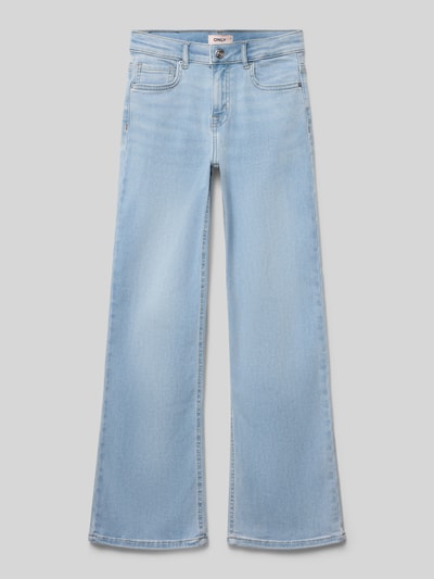 Produktfoto, Wide Leg Jeans aus Baumwoll-Mix Modell 'MADISON BLUSH' von Only in hellblauer Denim-Optik, 5-Pocket-Design, glatte Textur
