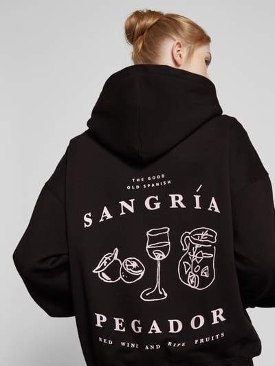 Pegador Oversized hoodie met labelprint Zwart - 3