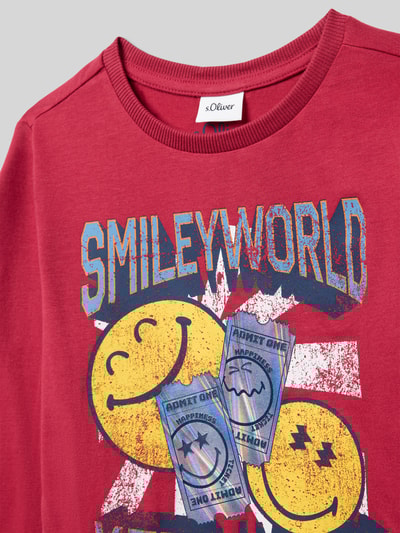 s.Oliver RED LABEL Bluzka z długim rękawem o kroju regular fit z mieszanki dżerseju i bawełny Czerwony 2