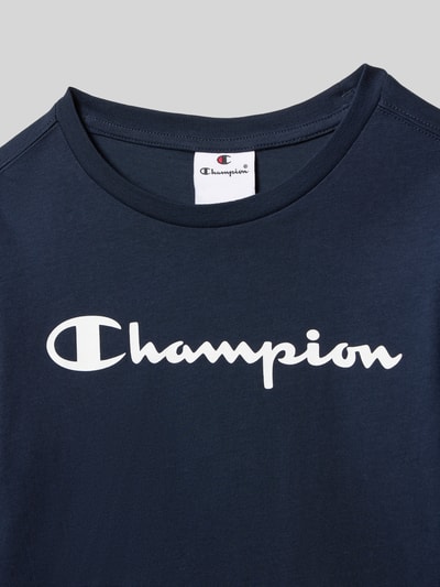 CHAMPION Shirt met lange mouwen en labelprints Marineblauw - 2