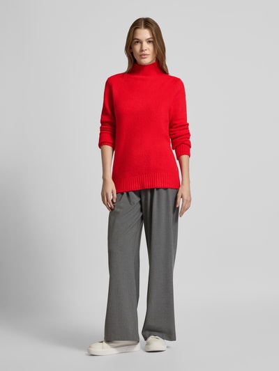 Jake*s Casual Regular fit gebreide pullover met opstaande kraag Kersenrood - 1