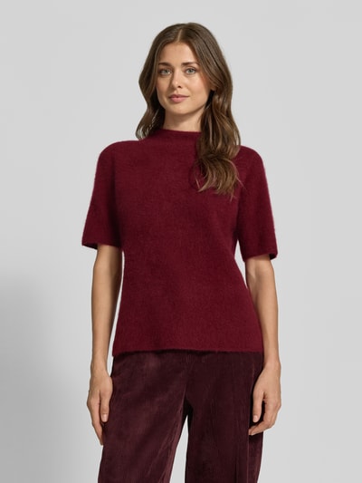 Christian Berg Woman Wollshirt mit Stehkragen Dunkelrot 4