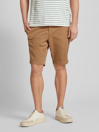 BOSS Slim Fit Shorts mit Gürtelschlaufen Modell 'Slice' Beige 4