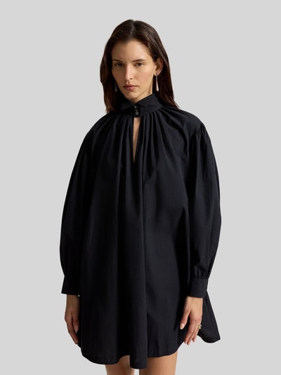 Polo Ralph Lauren Mini Blusenkleid aus Baumwolle mit Smokingkragen Black 4