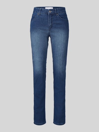 Produktfoto, blaue Straight Fit Jeans aus Baumwoll-Mix Modell 'LIV' von TONI, mittlere Waschung, Damen Straight Fit Jeans von TONI