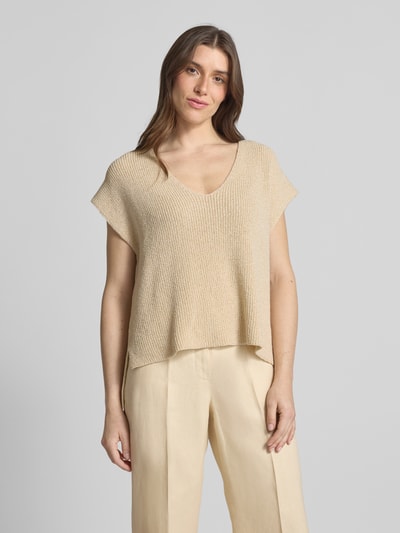 MORE Pullunder mit V-Ausschnitt Hellgelb 4