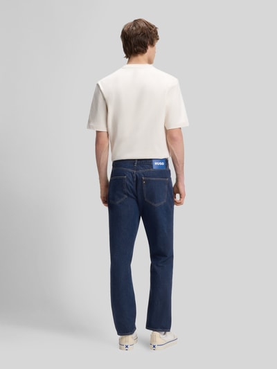 HUGO Blue Jeansy o kroju straight fit z czystej bawełny model 'JONAH' Jeansowy niebieski 5
