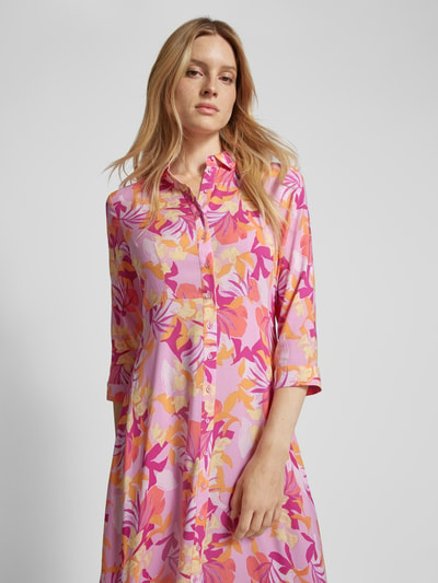 YAS Hemdblusenkleid mit durchgehender Knopfleiste Modell 'SAVANNA' Pink 3