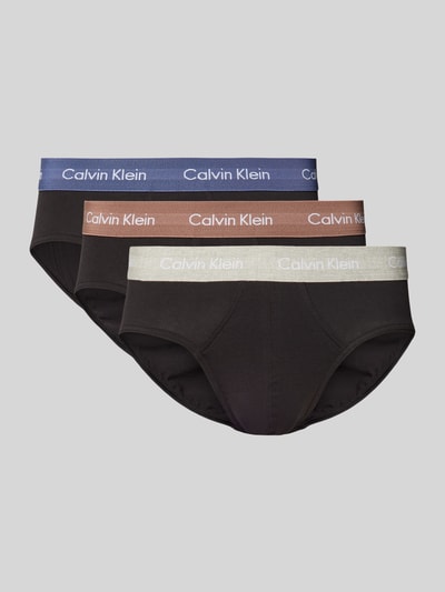 Calvin Klein Underwear Slipy z pasem z logo w zestawie 3 szt. Czarny 1