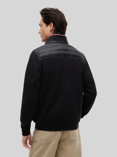 Tommy Hilfiger regular fit gebreid jack met doorgestikte inzet van katoenmix Zwart - 5