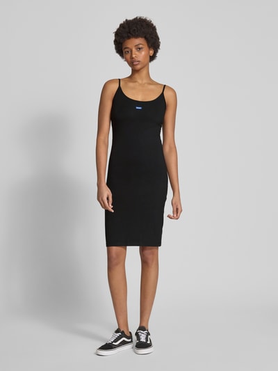 Hugo Blue Minikleid mit Label-Badge Modell 'Narya' Black 1