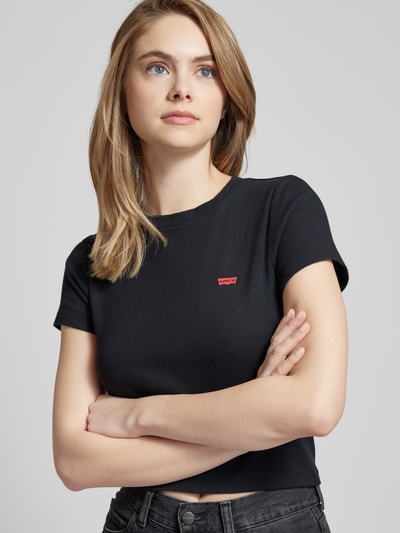 Levi's® T-shirt z detalem z logo i okrągłym dekoltem Czarny 3