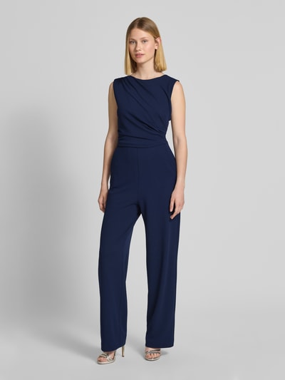 Swing Jumpsuit met ronde hals Marineblauw - 4