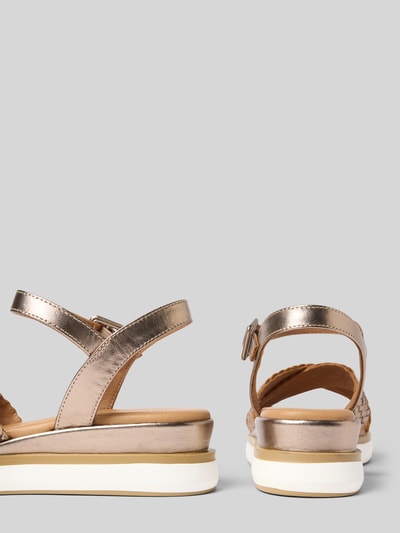 INUOVO Sandalette aus Leder in Flecht-Optik Metallic Braun 2