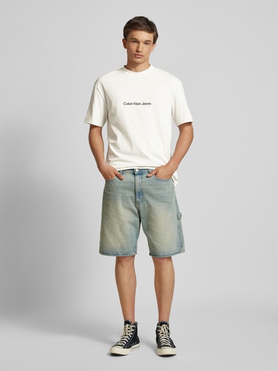 Calvin Klein Jeans T-shirt met ronde hals Offwhite - 1