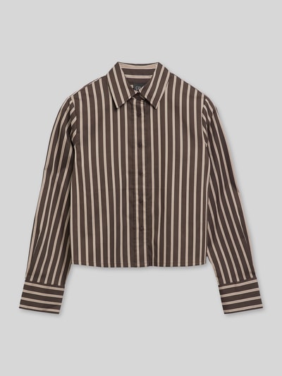 s.Oliver BLACK LABEL blouse met lange mouwen met overhemdkraag Donkerbruin - 2