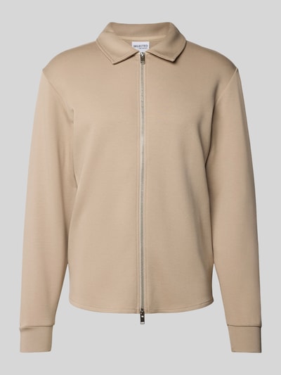 SELECTED HOMME Regular Fit Sweatjacke aus Viskose-Mix Modell 'EMANUEL' Beige 2