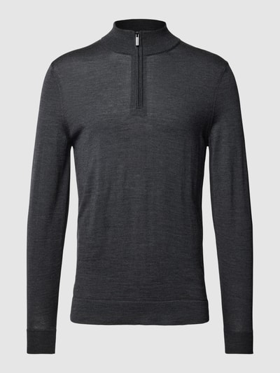 Strellson Gebreide pullover van scheerwol, model 'Marek' Antraciet - 2