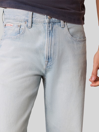 Calvin Klein Jeans straight fit jeans van puur katoen in 5-pocket-design Lichtblauw - 3