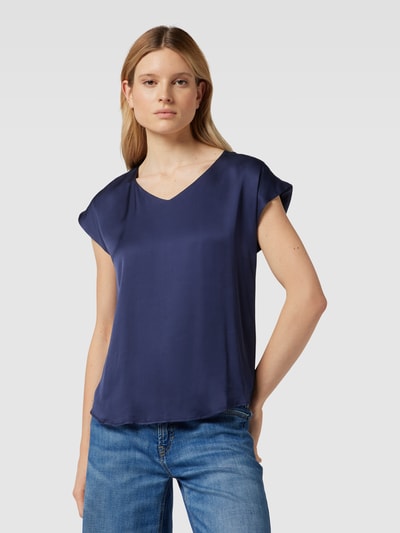 More & More Blouseshirt met V-hals Marineblauw - 4