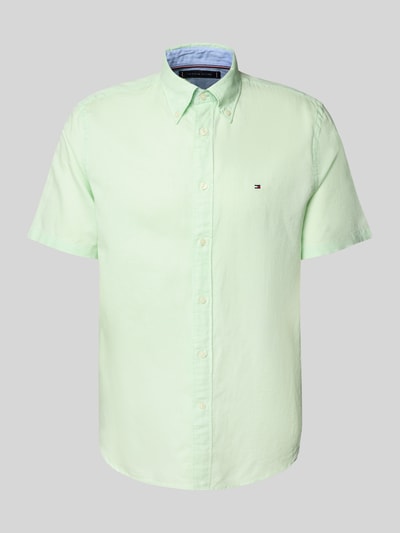 Tommy Hilfiger Regular fit vrijetijdsoverhemd van een mix van katoen en linnen Lichtgroen - 2
