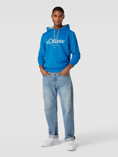 s.Oliver RED LABEL Hoodie met labelprint Koningsblauw - 1